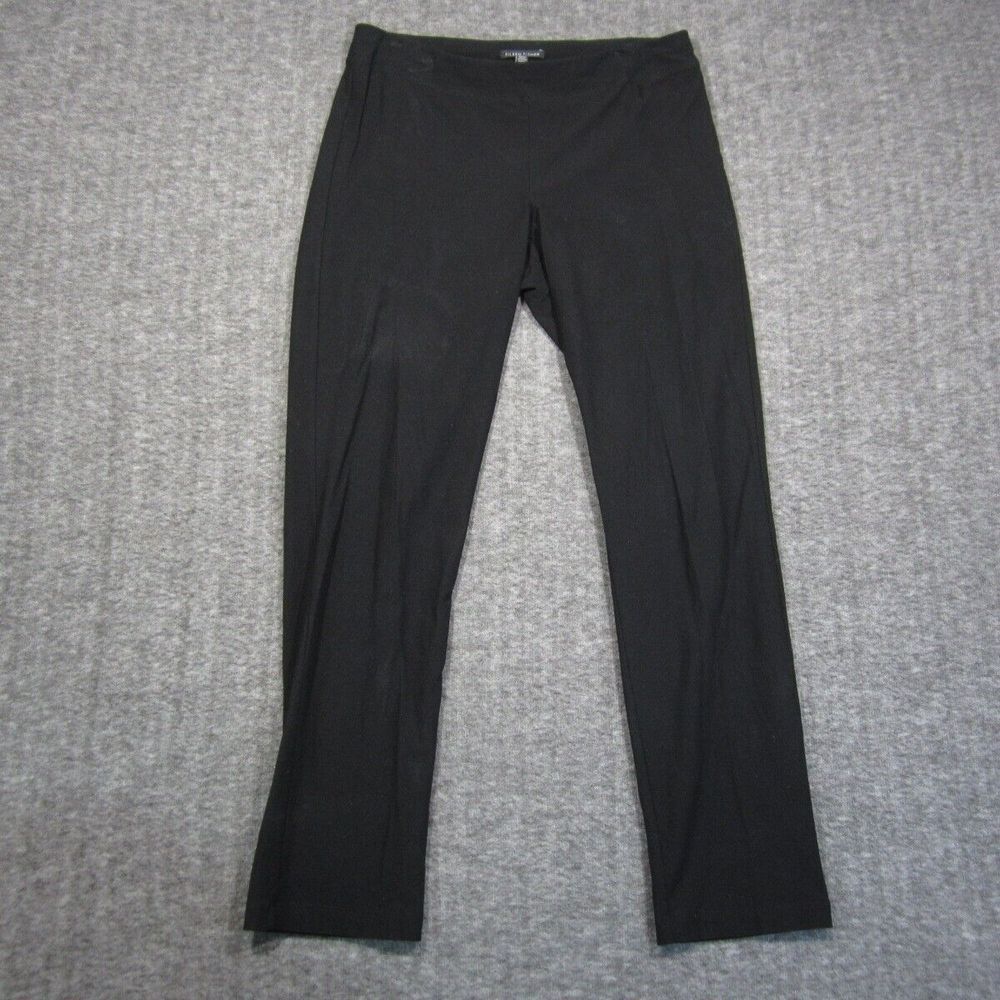 Eileen Fisher Dress Pants Womens XS Black Viscose Pull On Elastic Waist Office
